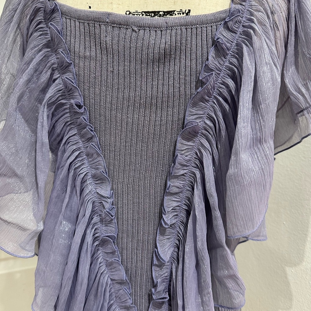 Isabella Rodriguez Lavender Ruffled Blouse - Picture 5 of 6